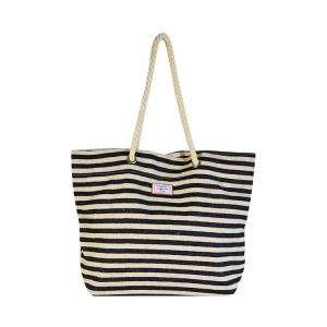 extra large rope handle stripe canvas cotton linen beach bag tote