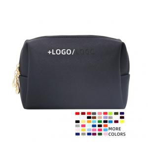  Promotional custom logo black zipper pu cosmetic bags